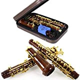 Rochix - Oboe professionale, Level RHG13, sequoia, corpo dorato semi-automatico, suono C, con 2 ance, 1 panno per la pulizia, ...