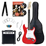 Rocktile Banger's Pack Set Chitarra Elettrica Rosso - Kit Completo per Chitarre Elttriche con Amplificatore 25W, Custodia Morbida, Cavo, Tracolla, ...
