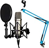 Rode NT1-A microfono set incluso condensatore microfono e Keepdrum NB35BL blu braccio e supporto