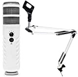 Rode Podcaster MKII - Microfono USB + keepdrum NB35 WH con braccio snodabile, colore: Bianco