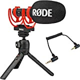 RØDE Videomic GO II - Microfono direzionale USB con treppiedi e adattatore Keepdrum ADP07 TRRS