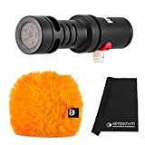 Rode Videomic Me-L - Microfono per dispositivi iOS + protezione antivento WS9 arancione + panno in microfibra Keepdrum