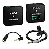 Rode Wireless GO II Single - Sistema radio per microfono + Smartlav + adattatore Keepdrum ADP03 TRS
