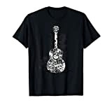 Rooted Guitar Patterned Artwork Guitar Player Gift Maglietta