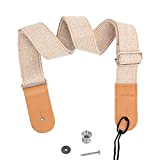 Rufun Ukulele Tracolle Cinturino Retro Accessorio Vintage Regolabile per Mini Chitarra con la Vite (Cachi)