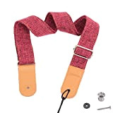 Rufun Ukulele Tracolle Cinturino Retro Accessorio Vintage Regolabile per Mini Chitarra con la Vite (Rosso)
