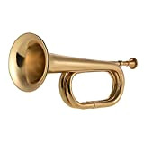 Ruluti B Flat Bugle Call Trumpet Brass Cavalry Horn with Mouthpiece for School Band Cavalry Miltary Orchestra