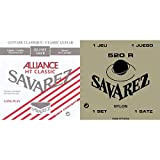Savarez Set di Corde Alliance 540R Standard Tension & 520R Corde per Chitarra Classica Concert 520R, Cantini Rettificati, Bassi Tradizionali, ...