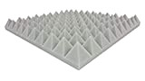 Schiuma fonoassorbente a piramide, tipo 50 x 50 x 6 cm, colore: grigio chiaro per un efficace isolamento acustico