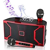 SEAAN Macchina Per Karaoke Con 2 Microfoni Wireless Uhf, Capacità Della Batteria 4000Mah，Bluetooth 5.0、 Usb、Connessione Aux，Effetti Di Cambio Voce E ...