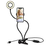 Selfie Ring Light con supporto del telefono cellulare 3 modalità di luce 10 luminosità regolabile Mount per trucco Live Streaming ...