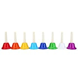 Set di campanelli a mano in metallo colorato a 8 note con strumento musicale giocattolo adatto per bambini bambini