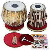 Set Tabla SAI Musicals, 3.5 kg Designer Golden Brass Bayan, Sheesham Tabla Dayan, tamburi professionali, borsa imbottita, libro, martello, cuscini, ...