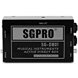 SGPRO Active Direct Box, Registrazione Segnale DI Box per Strumenti Musicali come Chitarra, Basso e Tastiera Live Performance o Studio, ...