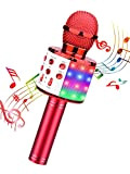 ShinePick Karaoke, microfono Bluetooth 5 in 1, registrazione e canto per bambini adulti, luci LED danzanti, altoparlante portatile karaoke, microfono ...