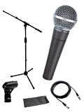 Shure SM58-LC - Microfono vocale dinamico cardioide con adattatore per supporto e custodia con cerniera