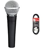 Shure Sm58-Lce Microfono Professionale Dinamico E Cardioide, Senza Cavo & Stagg XLRf to XLRm Plug Microphone Cavo, 3 m, Nero