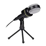 SHYEKYO Microfono da Registrazione, Microfono da Studio con treppiede Pieghevole Plug And Play per la Registrazione per Lo Streaming
