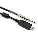 SiYear - Cavo USB per chitarra – USB 2.0 maschio a 6,35 mm TS mono elettrico per chitarra, cavo audio ...