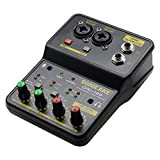 SONICAKE mini mixer audio mixer musica 2 canali con scheda audio USB 48V alimentazione phantom suono compatto per PC registrazione/DJ ...