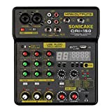 SONICAKE Mixer 4 canali Mixer audio professionale con scheda audio USB Bluetooth e alimentazione Phantom 48V integrata per produzione musicale ...