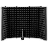 Sound Shield Schermo Isolante per Microfono, 5 Pieghevole Isolamento Assorbente Acustico, Schiuma Fonoassorbente microfono, Cabina Vocale, per Microfono a Condensatore ...