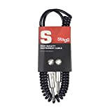 Stagg S-Series, Phone-Plug/Phone-Plug, Strumenti, Cavo a Spirale, Spirale - Deluxe, 6m, Nero