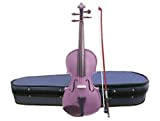 Stentor Harlequin 1401ESG - Violino Harlequin, misura 1/2, colore: viola chiaro, con archetto e custodia leggera
