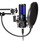 STRMD microfono USB, schermo verde, supporto ammortizzatore, supporto microfono a treppiede, supporto microfono a forbice, filtro pop e parabrezza, ideale ...