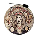 Stronrive Tamburo sciamanico, Tamburo dei nativi Americani con Bacchetta, Sound Healing Drum Regali Decorazioni per la Meditazione, Spiritual, Yoga Room