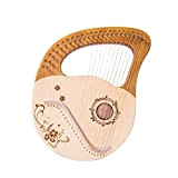 Strumento Lira Lyre Harp 24 Strings Strumento Musicale per Pianoforte in Legno in Legno con Rotatura Black Black Black
