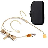 Sujeetec Microfono Auricolare - Discreto Doppio Gancio per l'orecchio Microfono Indossato Ideale per Shure Trasmettitore Da Cintura Wireless per Lezioni, ...