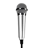 SUPVOX Mini Microfono Karaoke a condensatore per Telefono Mini Microfono Telefono Coumputer (Argento)