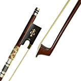 Surveal - Archetto professionale per violino, con pelle di serpente e legno di pernambuco intarsiato, suono caldo 4/4