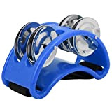 Tamburello a pedale con doppia fila per accessorio compagno di tamburo per scatola di cajon(Blu) accessori da gioco