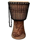 Tamburo professionale per Djembe Africa, 60 cm, Ghana Tweneboah in legno + pelle di capra, bongo africano, suono