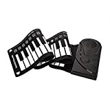 Tastiera elettronica portatile a 49 tasti, per bambini principianti con il pianoforte, nera