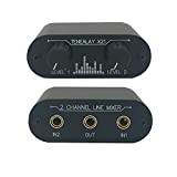 TENEALAY Mixer audio a 2 vie 3.5mm mixer non alimentato, 2 a 1 stereo aux 3.5mm linea livelli di controllo ...
