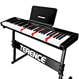 TERENCE Pianoforte Digitale Portatile 61 Tasti semi-pesati con Supporti e batteria da 1800 mAh Tastiera e interfaccia MIDI e supporto ...