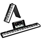 TERENCE Pieghevole Pianoforte Digitale 88 Tasti semi-pesati con batteria da 1800 mAh e interfaccia MIDI USB e supporto per spartiti ...