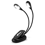 TIGER Dual Head Music Stand Light With 4X Quality Led Lights - Portable Clip-On Light / Book Light With Flexible ...
