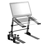 TIGER LEC14-BK Supporto regolabile da tavolo per laptop da DJ con morsetti da scrivania