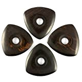 Timber Tones Star Tones - Confezione di 4 plettri in legno d'ebano africano, colore nero