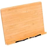 TMS-200-WOOD - leggio da tavolo regolabile in legno di bambù con tiranti ferma-carte
