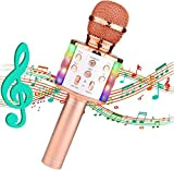 Tokmali Microfono Karaoke Bluetooth con Altoparlante,Portatile Microfono Karaoke per Bambini con LED Flash,4 in 1 Karaoke Microfono Bluetooth Wireless per ...