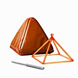 TOPFUND Campane da canto in cristallo color arancione con piramide canora 12,7 cm (adesivo in pelle scamosciata incluso)
