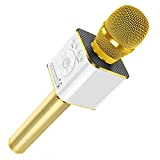 TOSING 04 Microfono Karaoke Bluetooth senza fili,Doppio altoparlante 10 W Volume +/-,USB/Aux fai da te Alti/Bassi/Eco per Adulti/Bambini Festa in ...