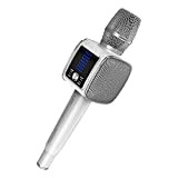 TOSING G7 - Microfono Karaoke wireless da 20 W, per adulti, schermo LED TWS, 58 mm, doppio altoparlante, 4 in ...