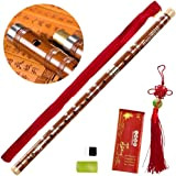 Tyuodna China - Flauto di bambù a incastro, pulsante F, strumenti musicali tradizionali cinesi Dizi Bitter Bambù con membrana e ...