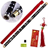 Tyuodna - Dizi in bambù amaro, collegabile, in fa, flauto tradizionale cinese realizzato a mano, strumento musicale a fiato in ...